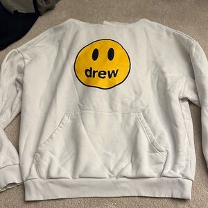 Drew House White hoodie with Yellow Logo